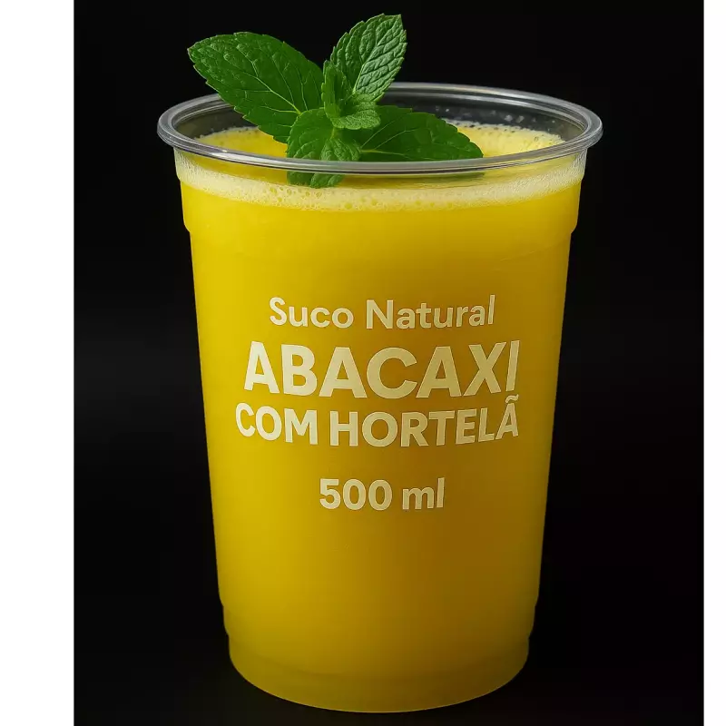 Suco Natural abacaxi com hortelã
