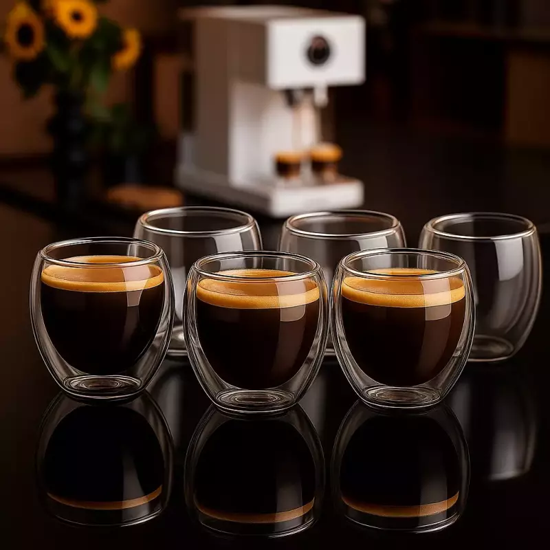 TAZAS DE VIDRIO DOBLE PARED (SET x6)