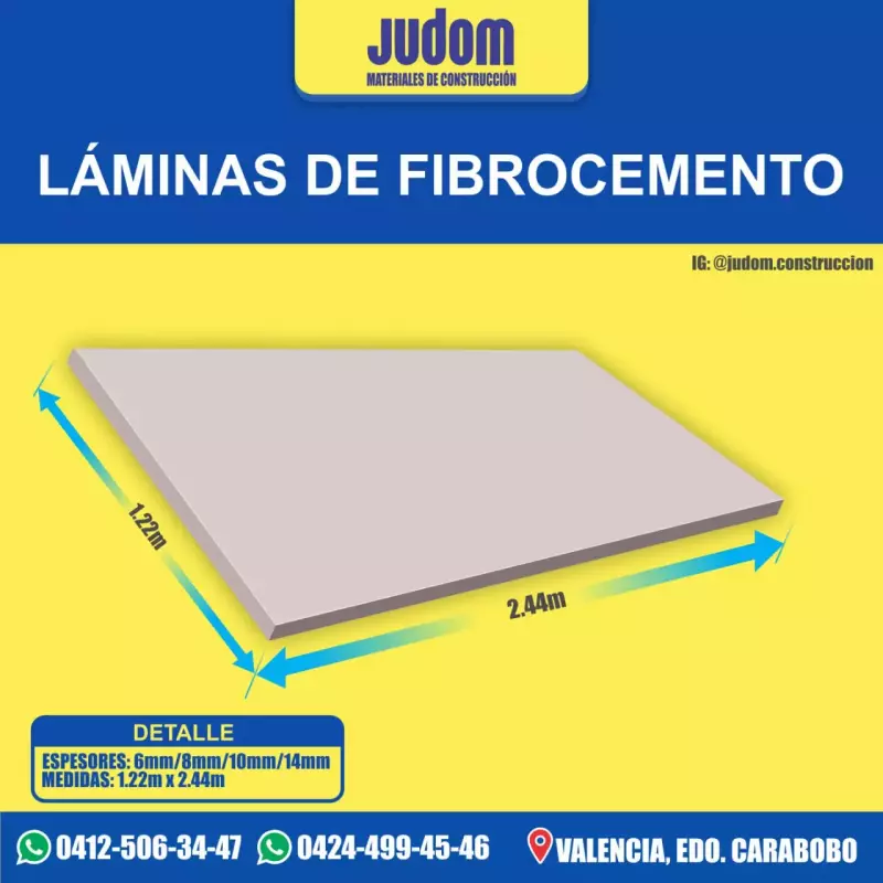 Lamina de Fibrocemento Eteboard 6mm