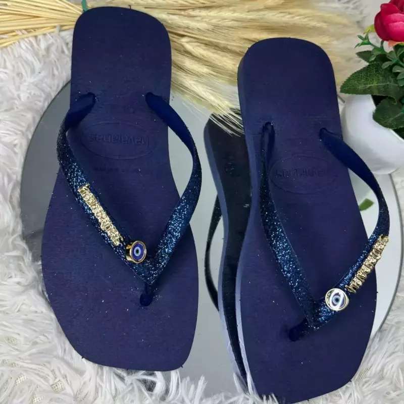 Fem gliter ping olho grego azul