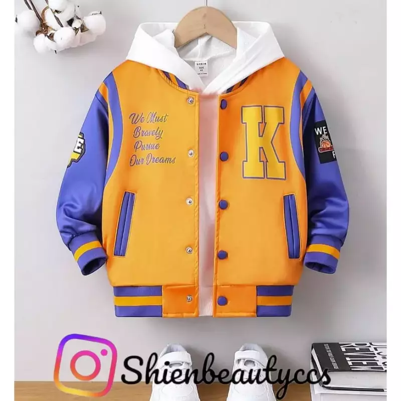 Chaqueta Naranja con Azul humo