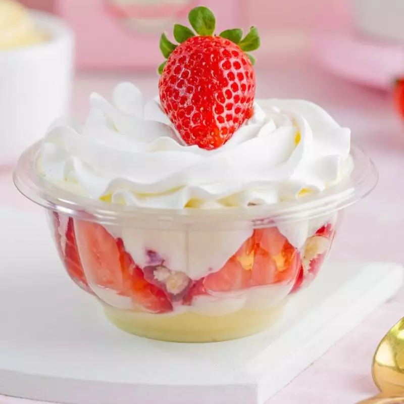 Tortinha no pote Delícia de morango