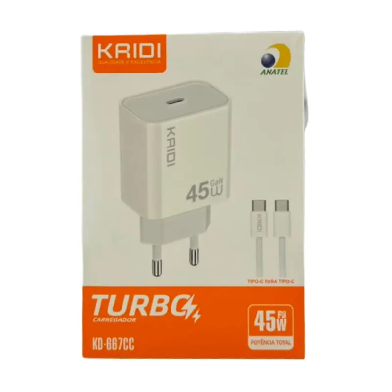 CARREGADOR KAIDI TIPO-C/TC KD-667CC