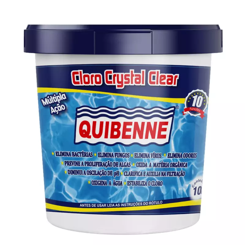 Cloro Crystal Clear | 1,2,3 e 10KG | QUIBENNE