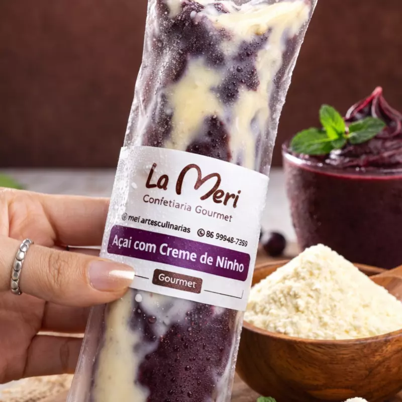 Dindin Açaí com creme de ninho
