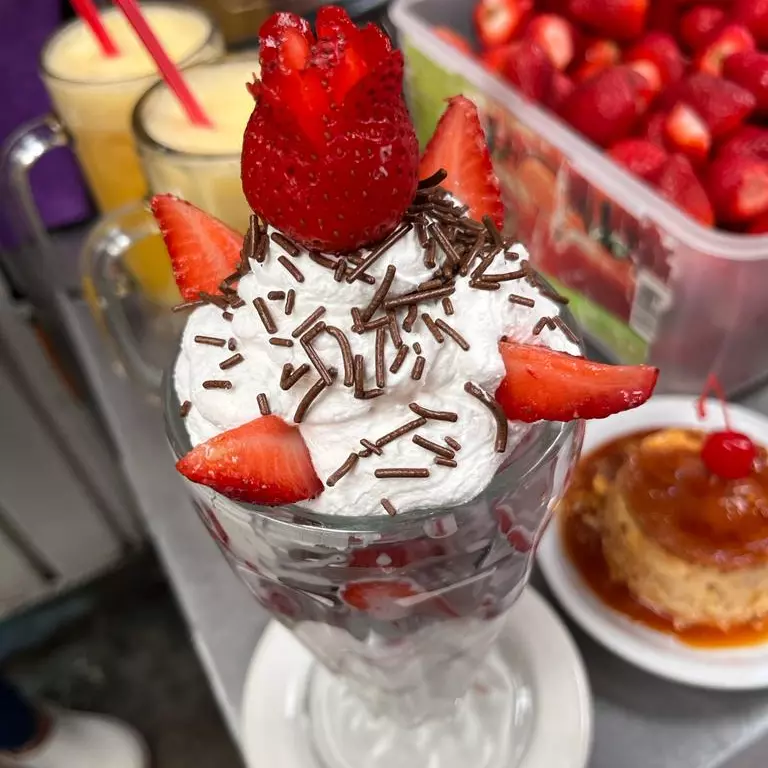 Fresas con crema