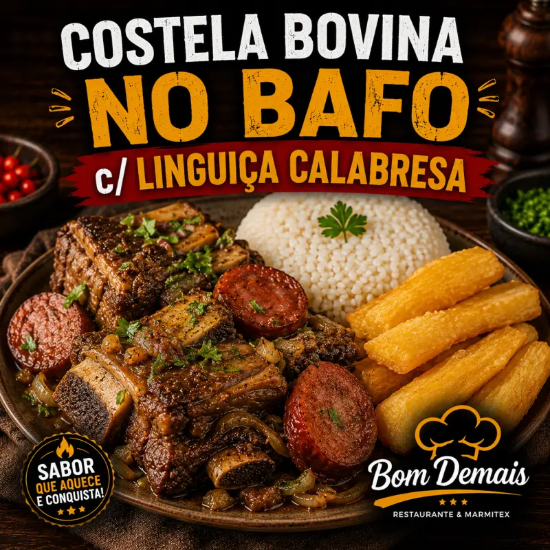 COSTELA NO BAFO C LINGUIÇA CALABRESA