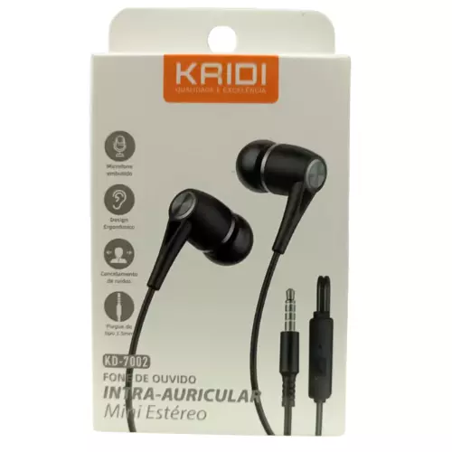 FONE DE OUVIDO C/FIO KAIDI KD-7002