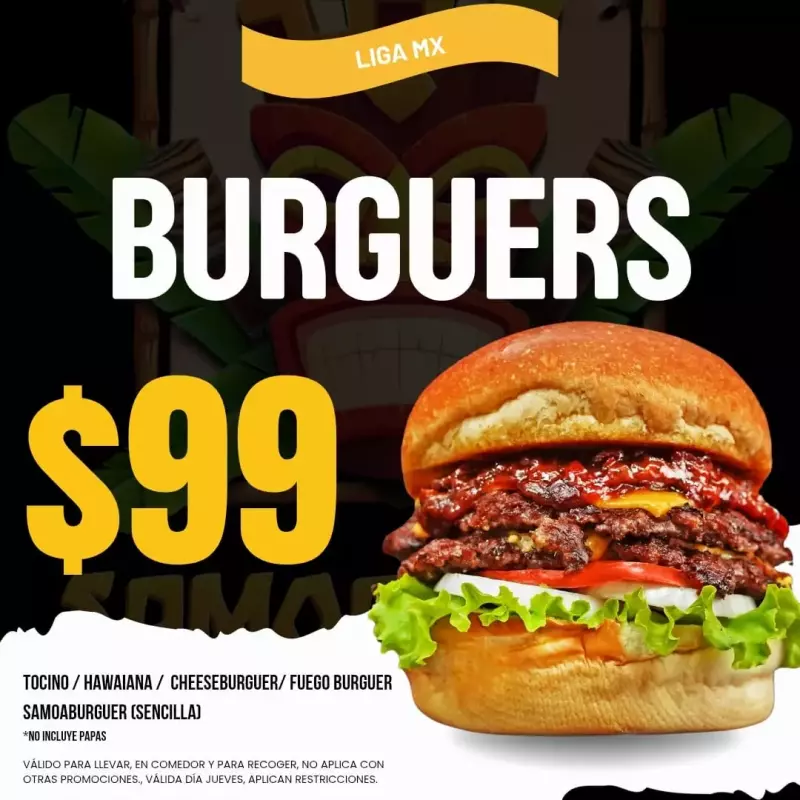 Hamburguesas a $99