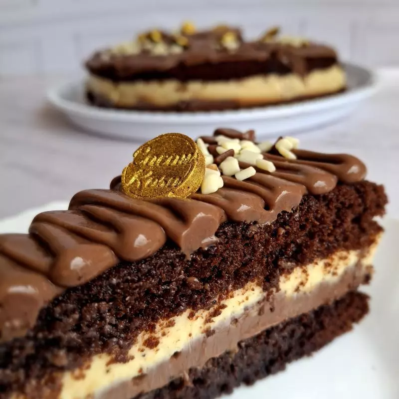Fatia Bolo Maracujá com Chocolate