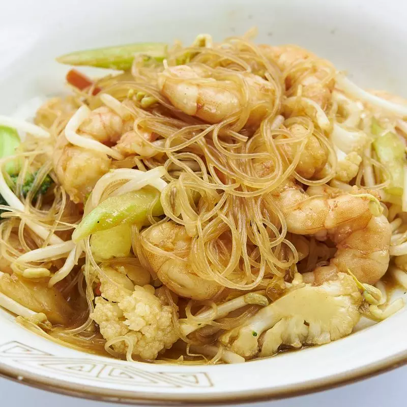 Fideo de Arroz con Camarón