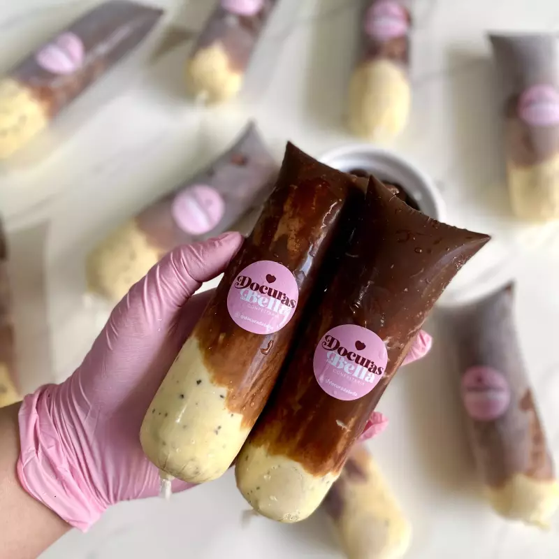 Sacolé maracujá com chocolate