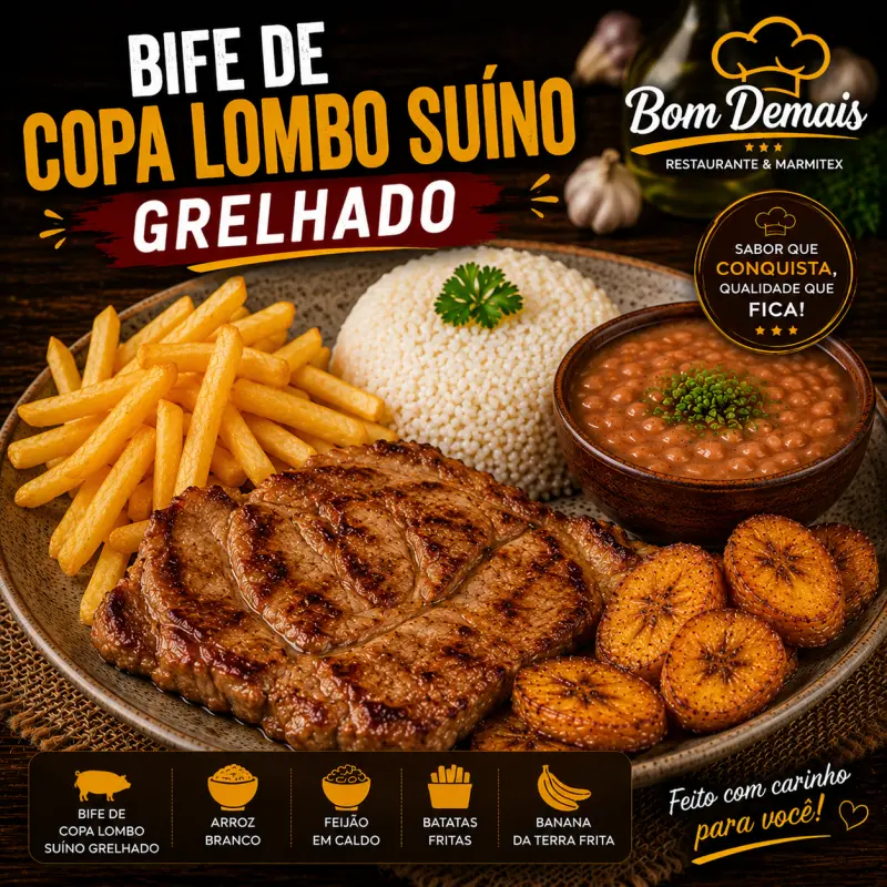 BIFE DE COPA LOMBO SUÍNO GRELHADO