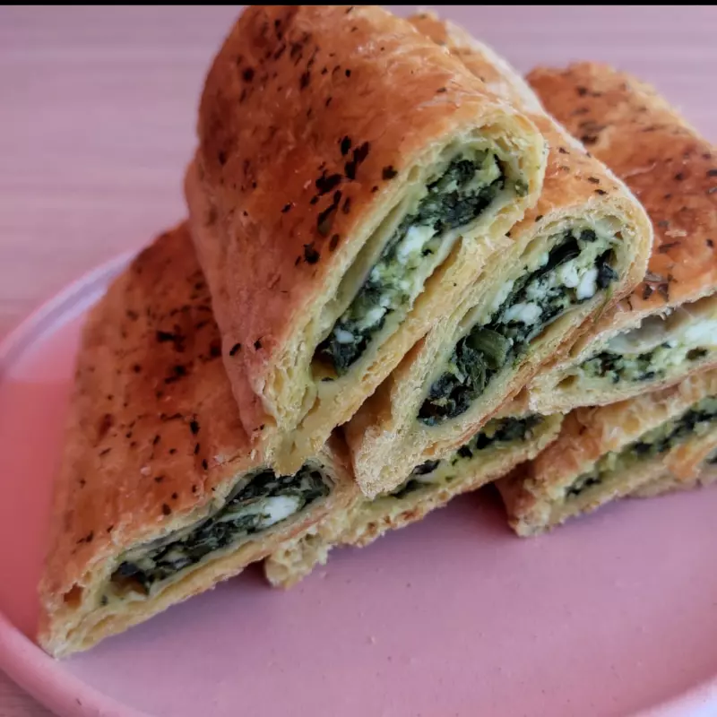 Pastel de espinaca y queso