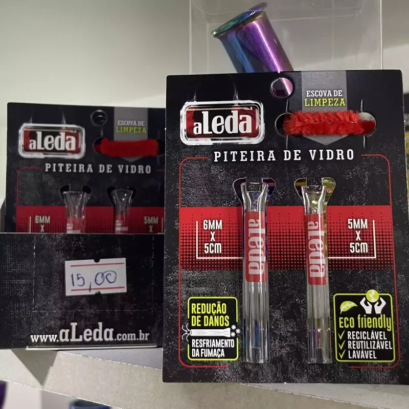 Kit 2 piteira de vidro