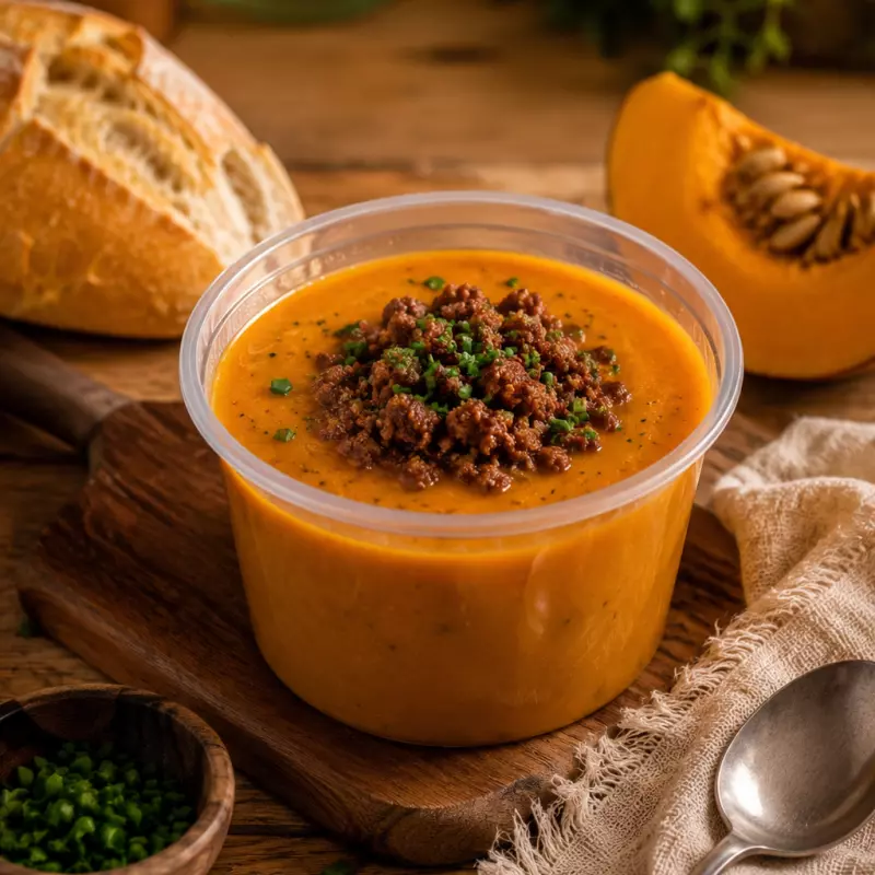 Creme de Abóbora c/ Carne Moída