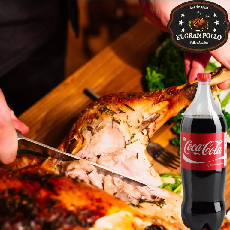 1/2 Pollo con papas y bebida 1 L
