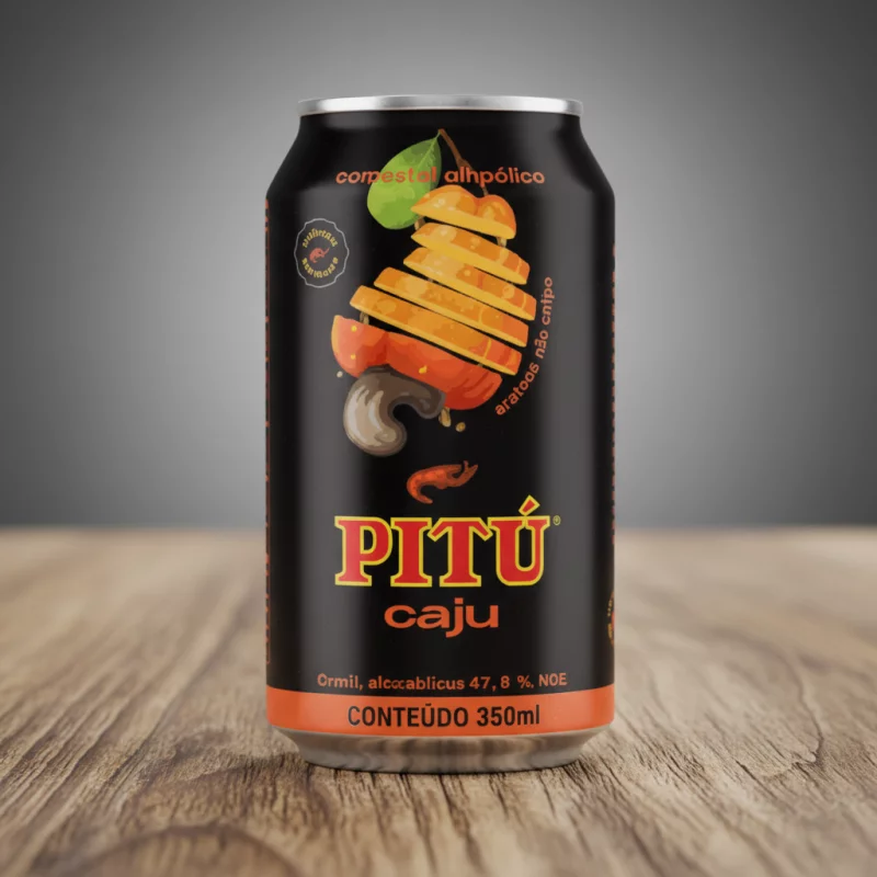 CACHAÇA PITU CAJU LATA 350ML