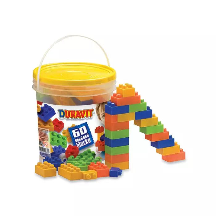 Balde bloks chicos 60 piezas
