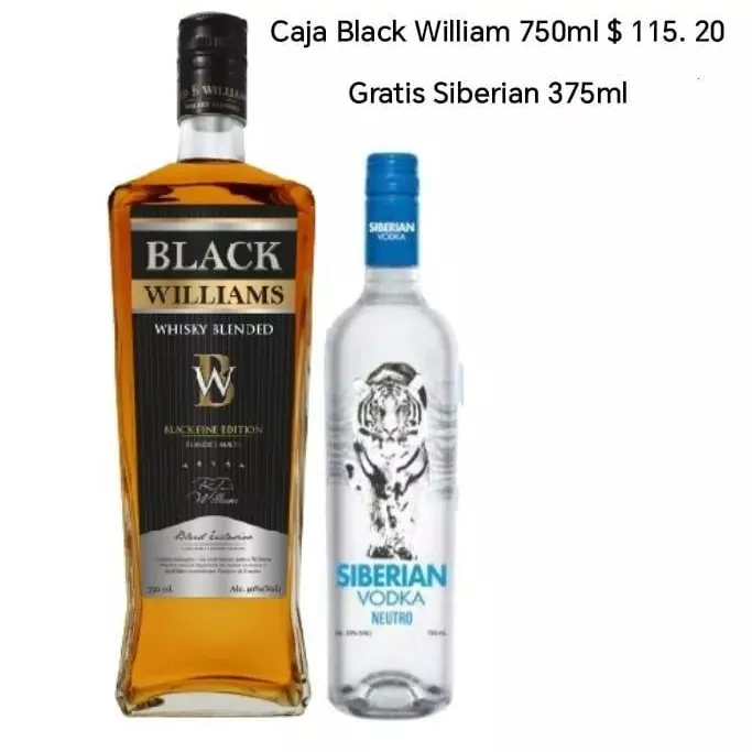 CAJA BLACK WILLIAM 750 ML +SIBERIAN