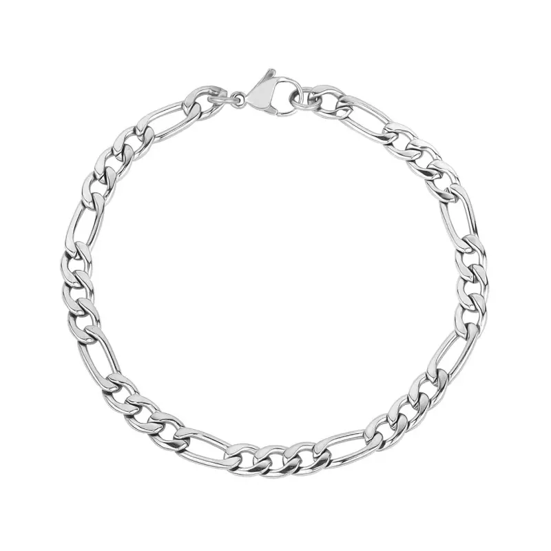 5mm Silver Figaro Bracelet