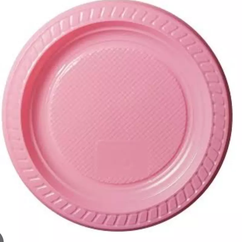 Pratos descartáveis rosa