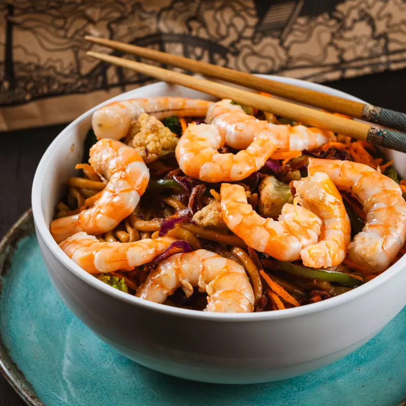 Yakisoba de Camarão