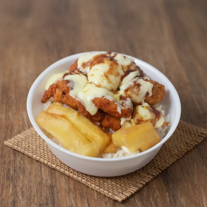 Empanado com queijo e barbecue