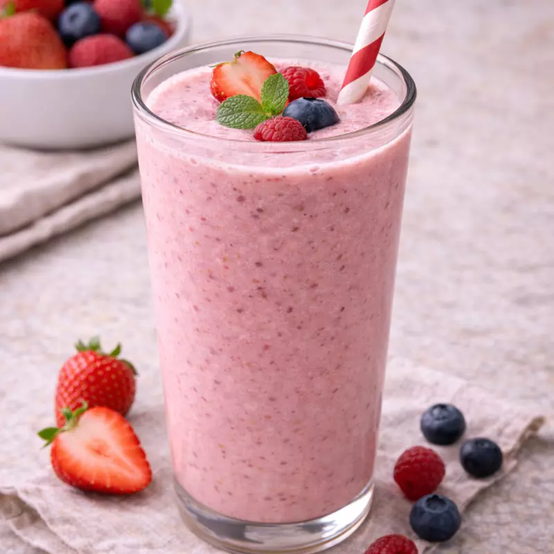 LICUADO DE FRUTILLA O FRUTOS ROJOS