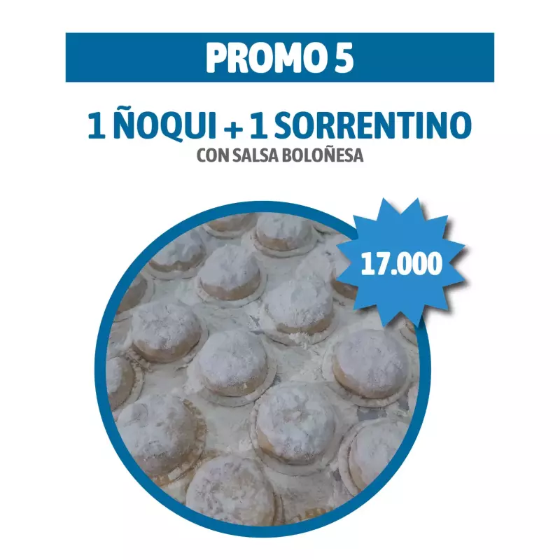 PROMO 5 (1 ÑOQUI 1 SORRENTINO)
