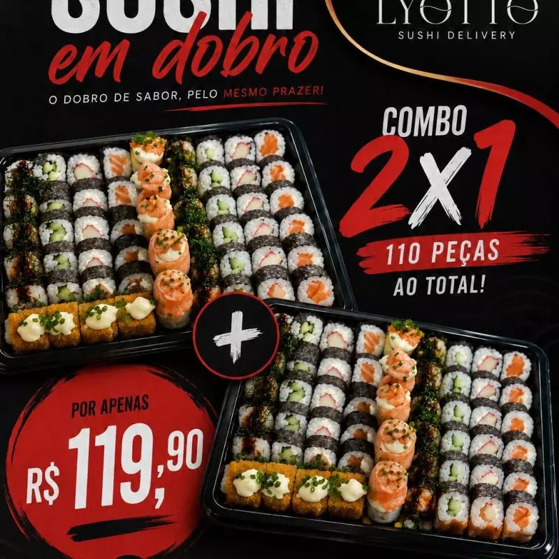SUSHI EM DOBRO! 2x1 HOSSO 55 PEÇAS
