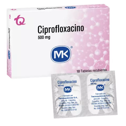 CIPROFLOXACINO 500MG CAJA X 10 TAB