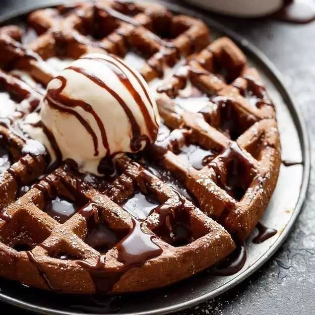 Waffle con Helado