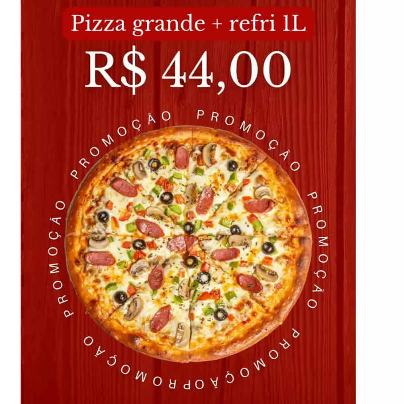 PIZZA GRANDE + REFRIGERANTE 1 L