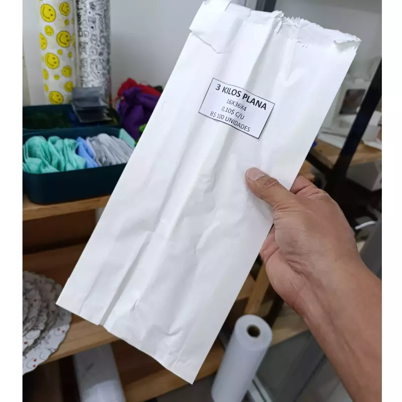 Bolsa blanca plana 3 kilos