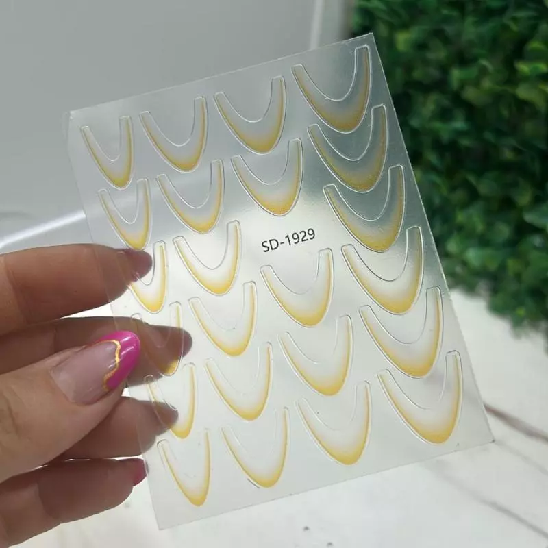 Cartela Adesivo  Francesa Amarelo