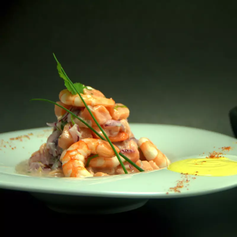 Ceviche Mixto Salmón y camarón