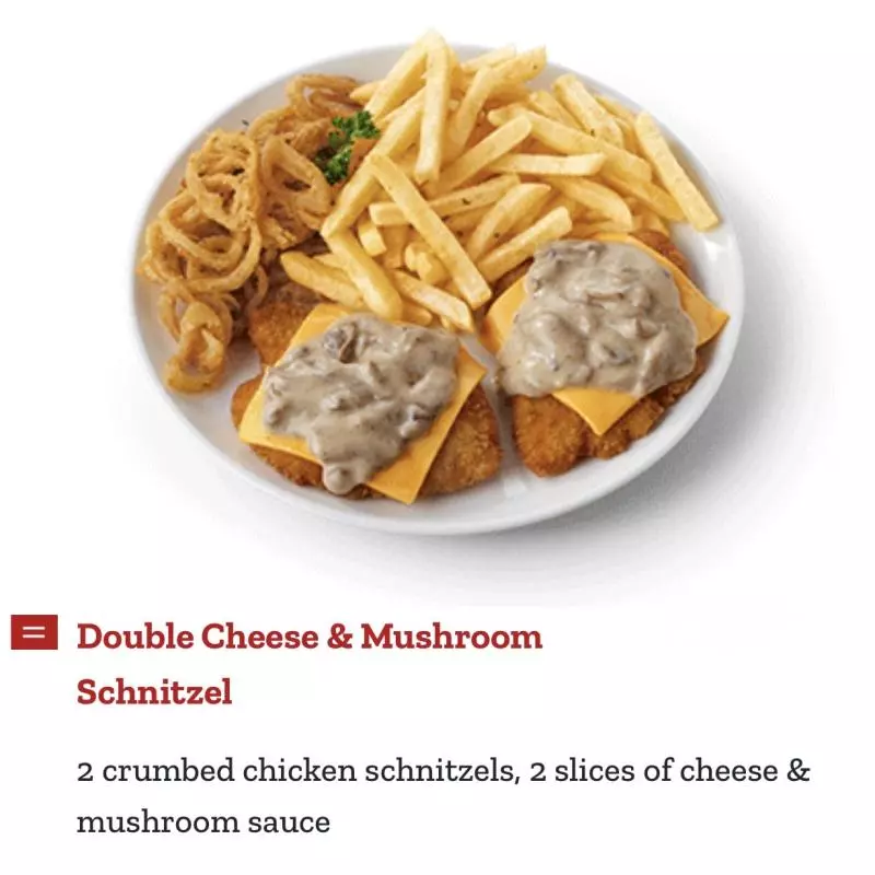 Double Cheese &Mushroom Schnitzel