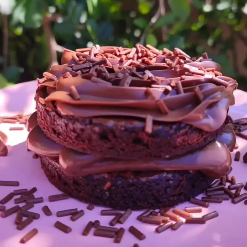 Hambúrguer de brownie com belga