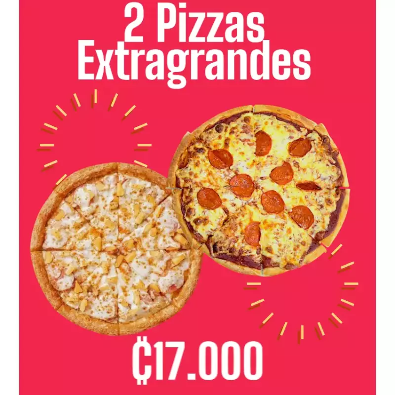 2 Pack Pizzas extragrandes 16 slices