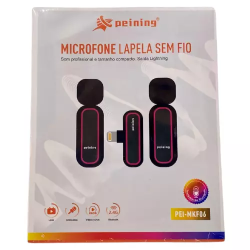 MICROFONE LAPELA S/FIO IOS PEI-MKF06