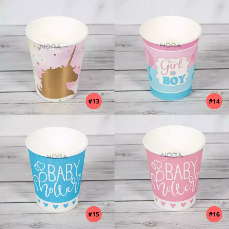 Vaso para fiesta con diseño 8 und