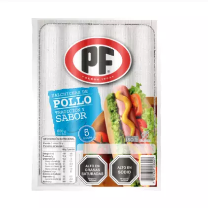 Salchicha pollo Pf 5 unidades