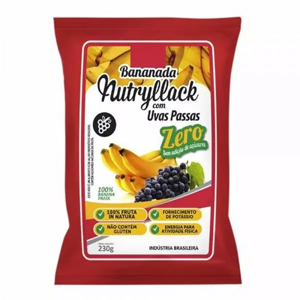 Bananada Nutryllack com Uvas Passas 230g