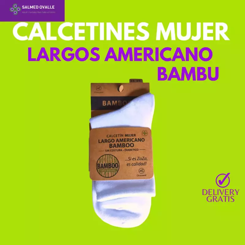 CALCETIN MUJER LARGO AMERICANO BAMBU
