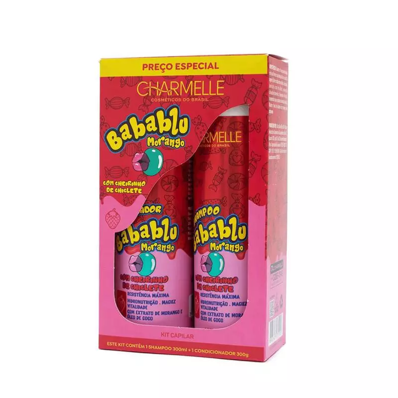 Kit 2x1 babablu morango charmelle
