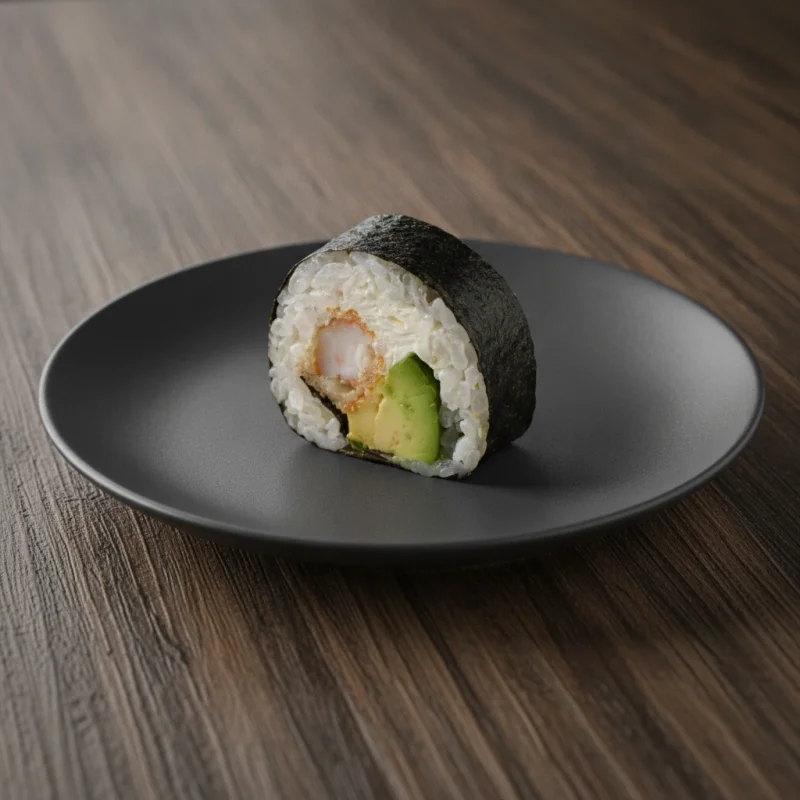 Hosomaki camarón, queso, palta