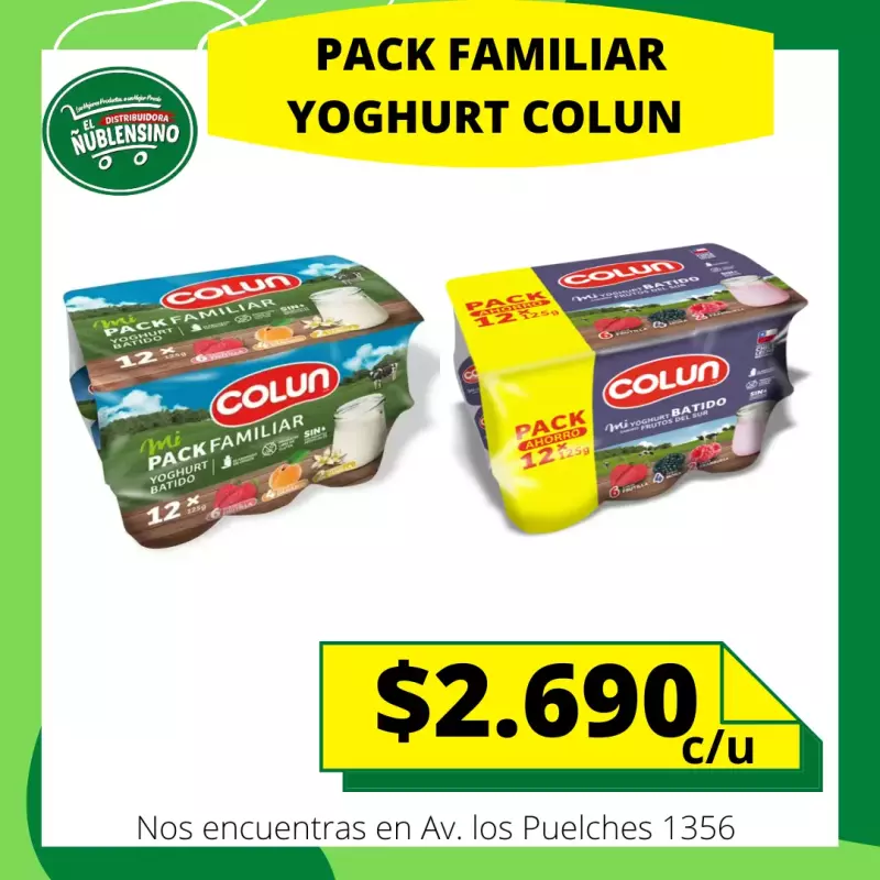 Pack yoghurt COLUN x12