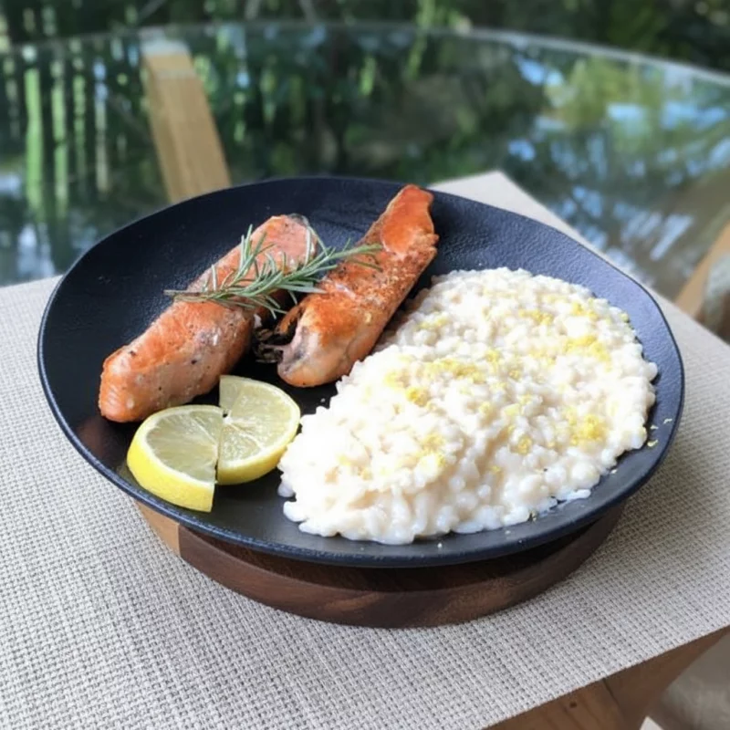 SALMÃO COM RISOTO  SICILIANO