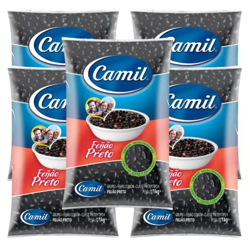 Fardo 5un Feijão Preto Camil 1kg(copy)